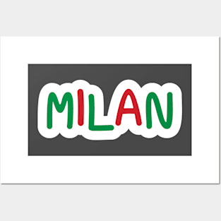 Milan simple text typography Posters and Art